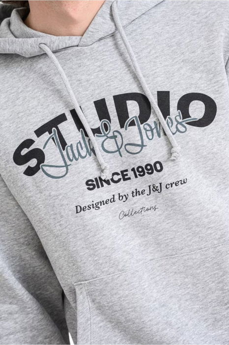 Trening JACK &JONES Yuki Sweat Hood Bf Set  - 12288296-Light Grey Melange [4]