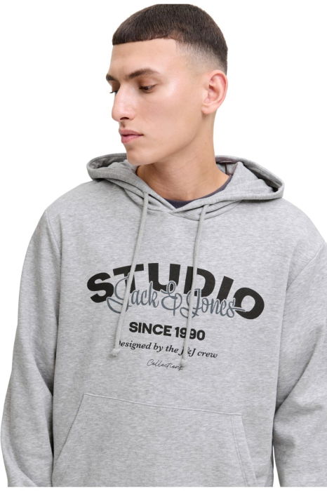 Trening JACK &JONES Yuki Sweat Hood Bf Set  - 12288296-Light Grey Melange [6]