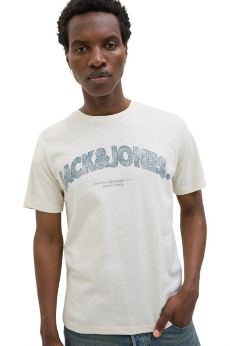 Tricou JACK &JONES Almeria Bold Branding - 12276962-Antique White [3]