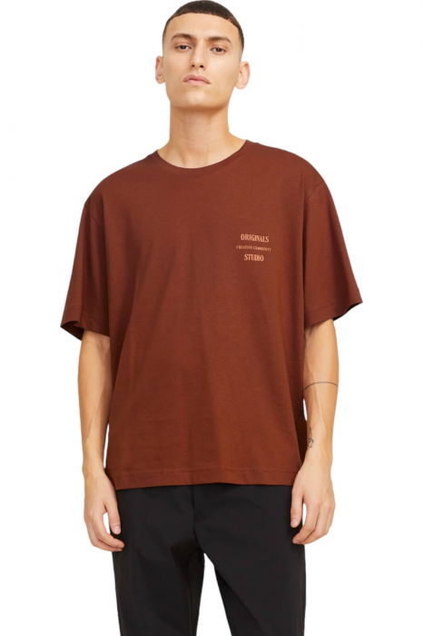 Tricou JACK &JONES Austin Font - 12277896-Brandy [1]