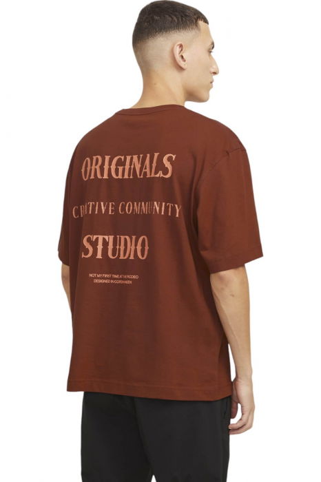 Tricou JACK &JONES Austin Font - 12277896-Brandy [2]