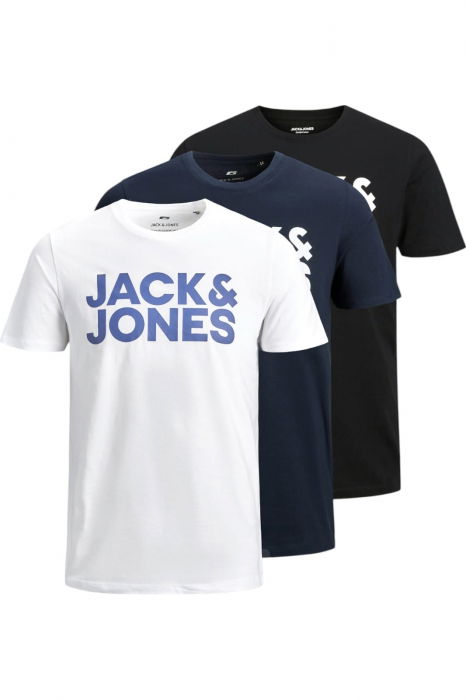 Tricou JACK &JONES Corp Logo LP Multipack - 3 tricouri - 12191762-White [1]