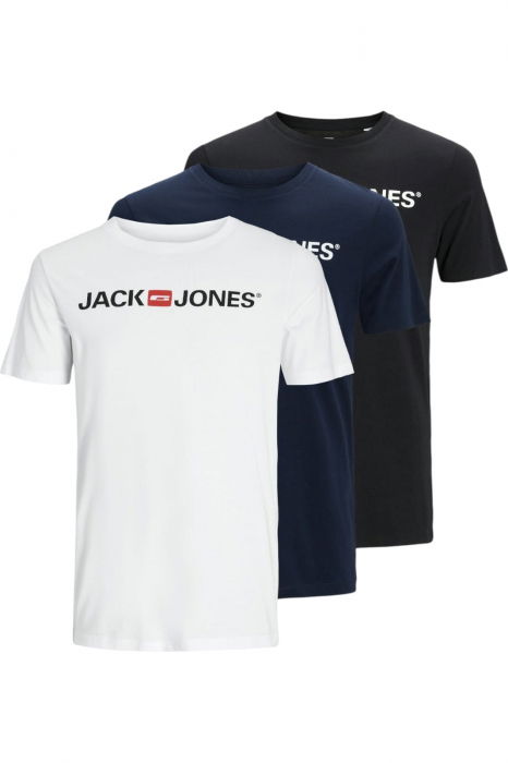 Tricou JACK &JONES Corp Logo Multipack - 3 tricouri - 12191330-White [1]