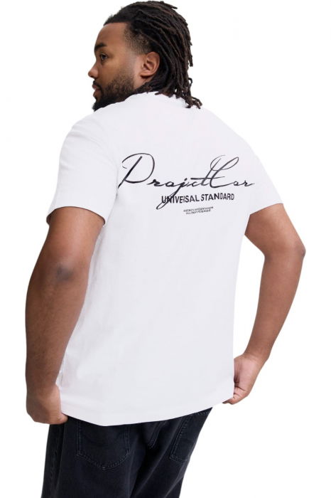 Tricou JACK &JONES Cover Script Back PLS - 12288178-Bright White [2]