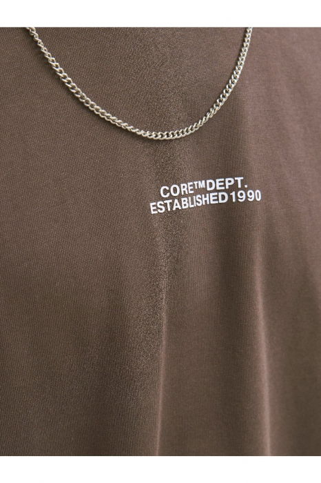 Tricou JACK &JONES Cover Script Back PLS - 12288178-Seal Brown [3]