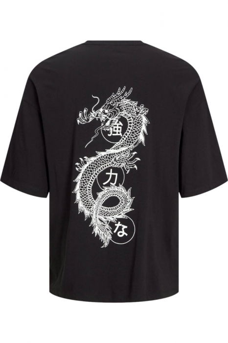 Tricou JACK &JONES Dragon Back Print - 12273504-Black [2]