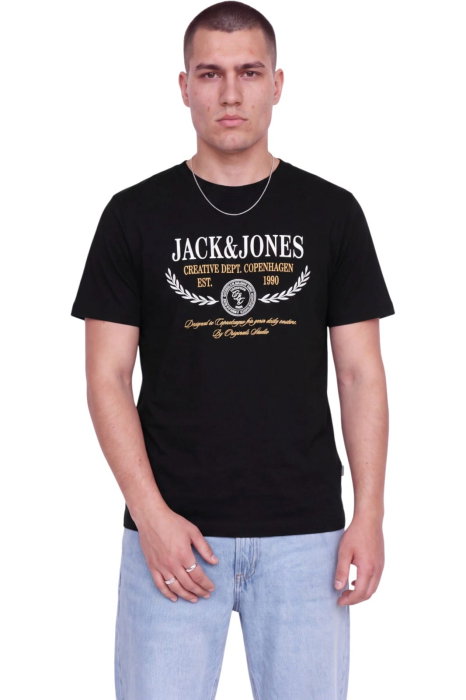 Tricou JACK &JONES Frederiksberg Colorfull Front PLS - 12305847-Black [1]