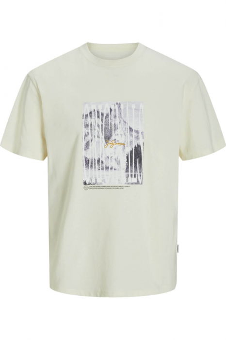 Tricou JACK &JONES Frederiksberg Margate Photo - 12265644-Antique White [1]