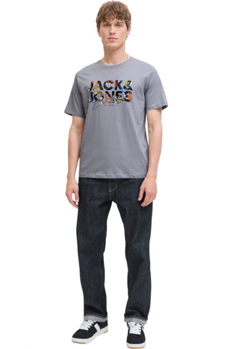 Tricou JACK &JONES Geplas Crew - 12278523-Ultimate Grey [4]