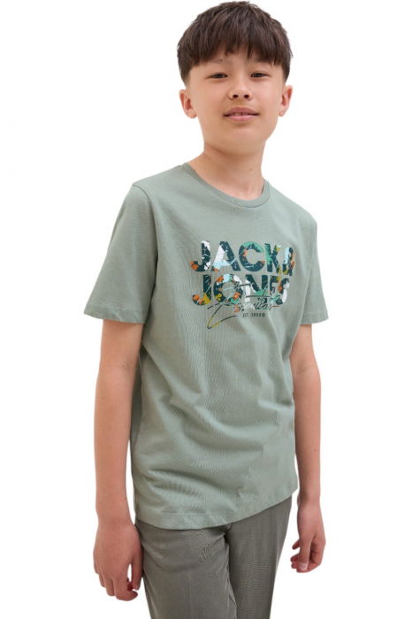 Tricou JACK &JONES Geplas Crew JNR - 12279670-Iceberg Green [4]