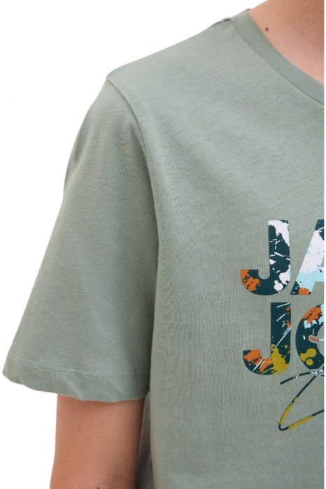 Tricou JACK &JONES Geplas Crew JNR - 12279670-Iceberg Green [3]