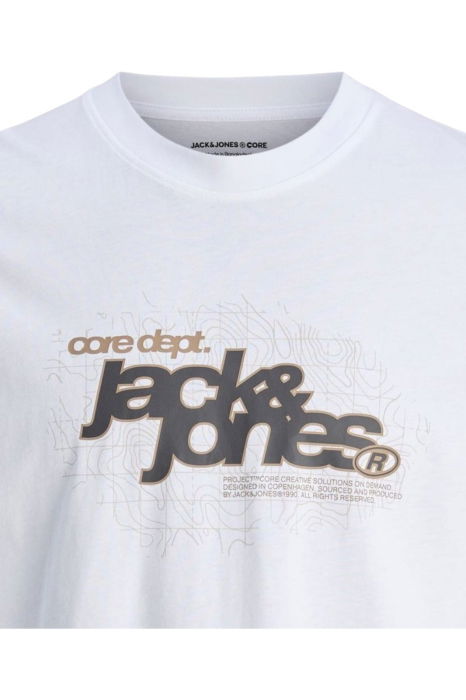 Tricou JACK &JONES Grid Branding JNR - 12288652-Bright White [2]