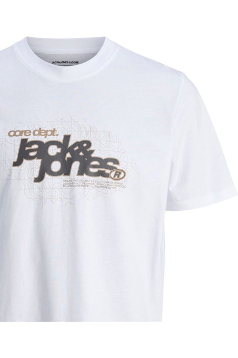 Tricou JACK &JONES Grid Branding JNR - 12288652-Bright White [4]