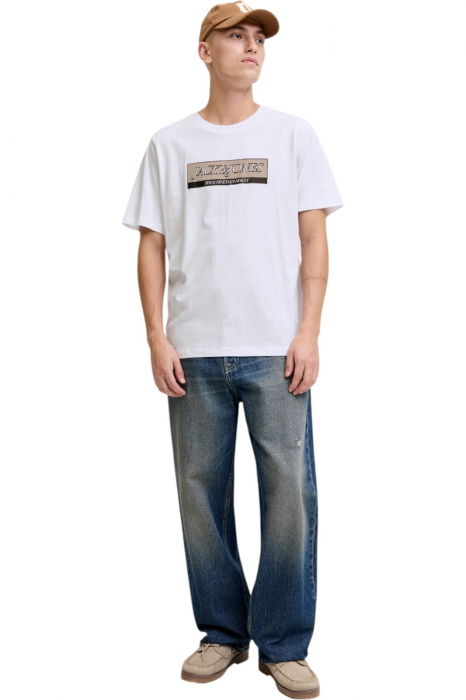 Tricou JACK &JONES Inwood Block Branding - 12283628-Bright White [4]