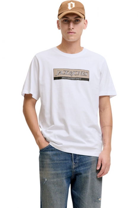 Tricou JACK &JONES Inwood Block Branding - 12283628-Bright White [1]