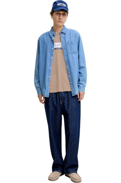 Tricou JACK &JONES Inwood Block Branding - 12283628-Mocha Meringue [4]