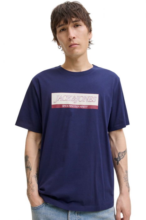 Tricou JACK &JONES Inwood Block Branding - 12283628-Ocean Cavern [3]