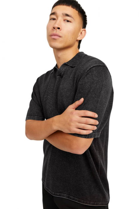 Tricou JACK &JONES Leo Knit Polo - 12268275-Caviar [3]