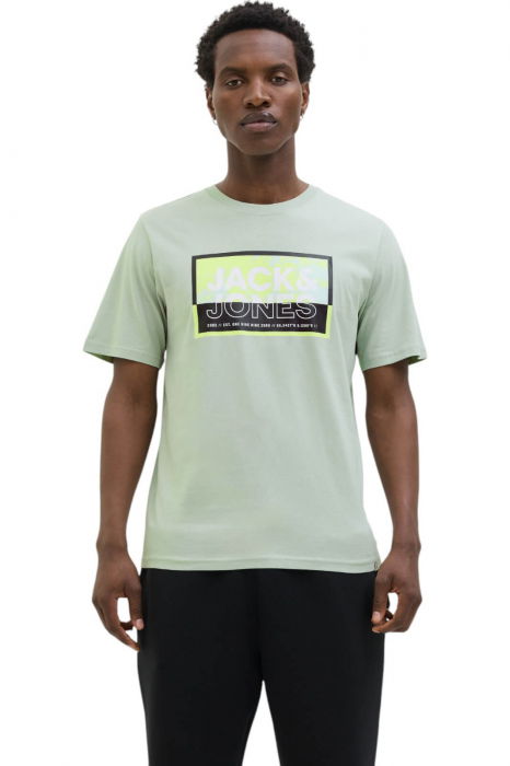 Tricou JACK &JONES Logan Summer Print - 12283825-Aqua Gray [1]