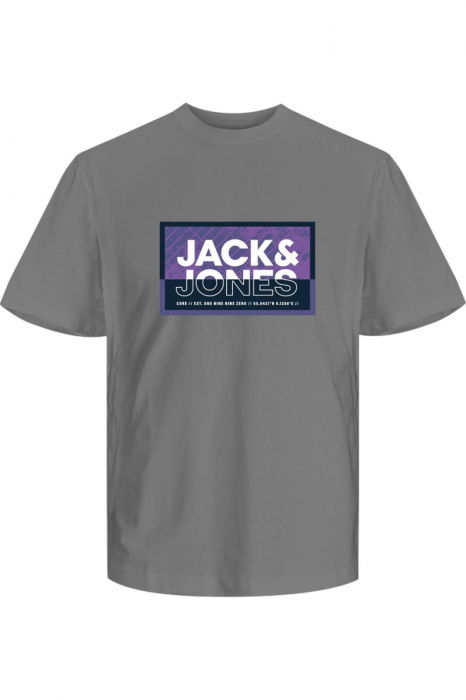 Tricou JACK &JONES Logan Summer Print - 12283825-Gray Flannel [1]