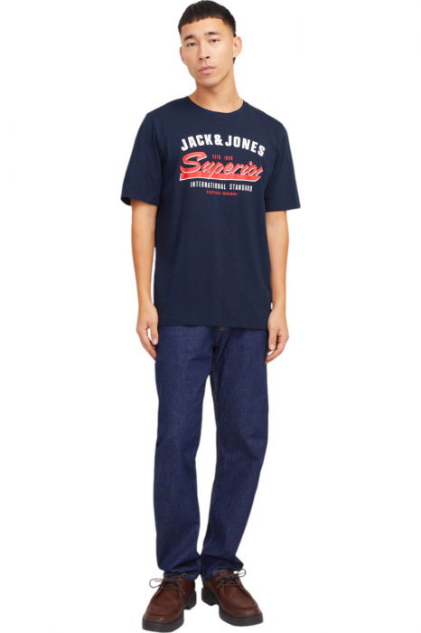 Tricou JACK &JONES Logo SS25 - 12268267-Sky Captain [4]