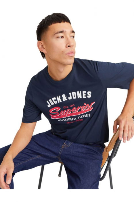 Tricou JACK &JONES Logo SS25 - 12268267-Sky Captain [3]