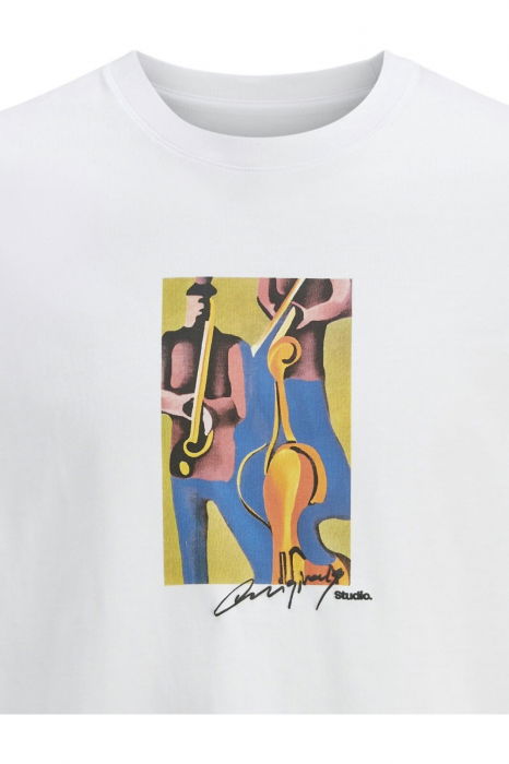 Tricou JACK &JONES Manchester Cubism - 12273378-Bright White [2]