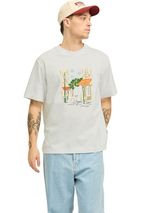 Tricou JACK &JONES Manchester Sketch - 12273549-Antique White [1]