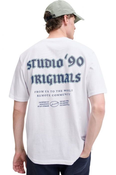 Tricou JACK &JONES Meadows Typo - 12283848-Bright White [2]