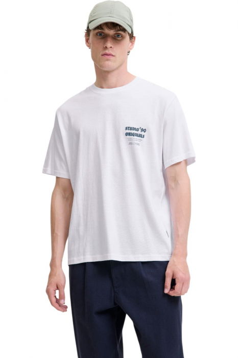 Tricou JACK &JONES Meadows Typo - 12283848-Bright White [1]