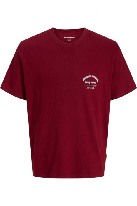 Tricou JACK &JONES Meadows Typo - 12283848-Tibetan Red [1]
