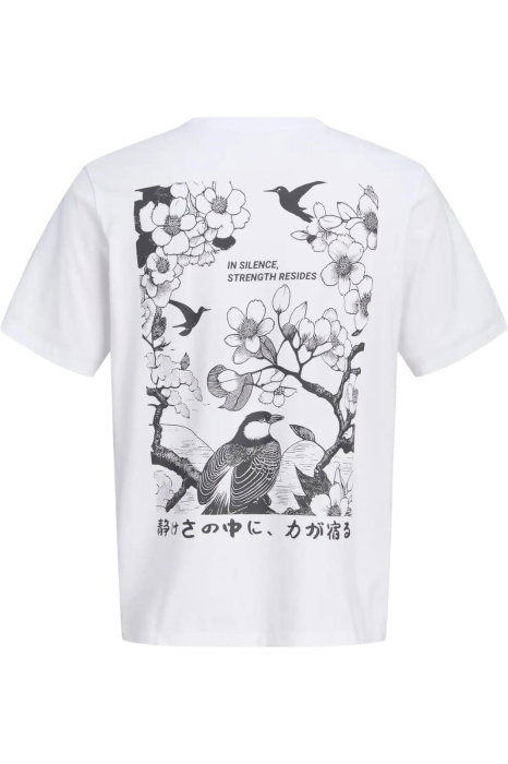 Tricou JACK &JONES Osaka Back Print Flower SS - 12297699-Bright White-F [2]