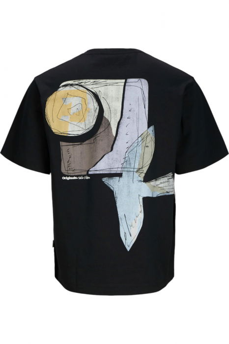 Tricou JACK &JONES Paros Abstract Backprint - 12273385-Black [2]