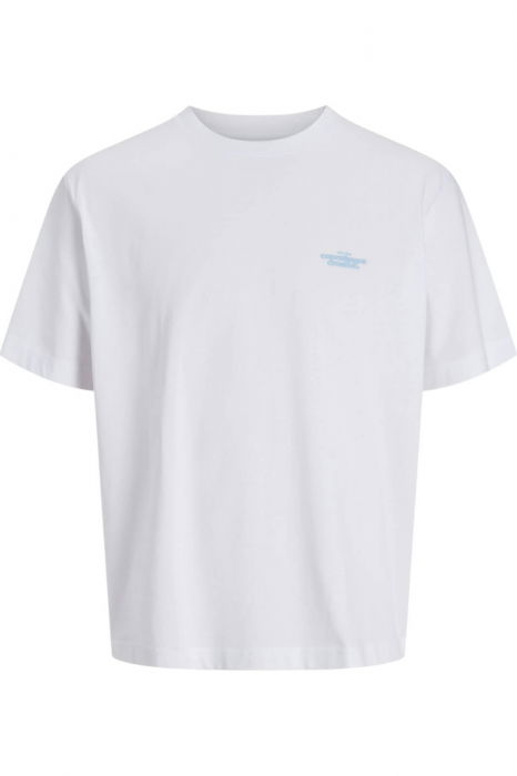 Tricou JACK &JONES Paros Abstract Backprint - 12273385-Bright White [1]