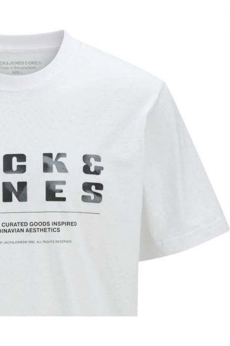 Tricou JACK &JONES Recharge Front Branding JNR - 12274730-Bright White [4]