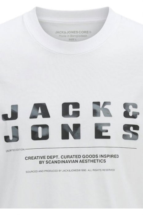 Tricou JACK &JONES Recharge Front Branding JNR - 12274730-Bright White [2]
