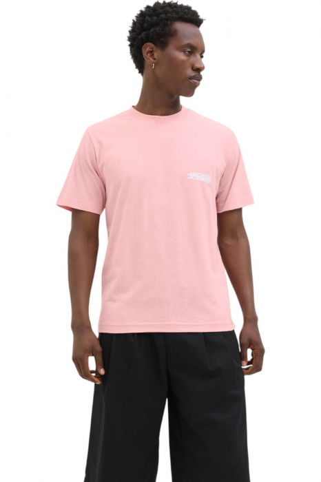 Tricou JACK &JONES Sago Logo Slub - 12276524-Pink Icing [1]