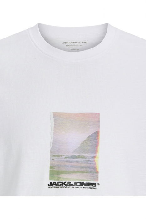 Tricou JACK &JONES Sago Photo Slub - 12276525-Bright White [2]