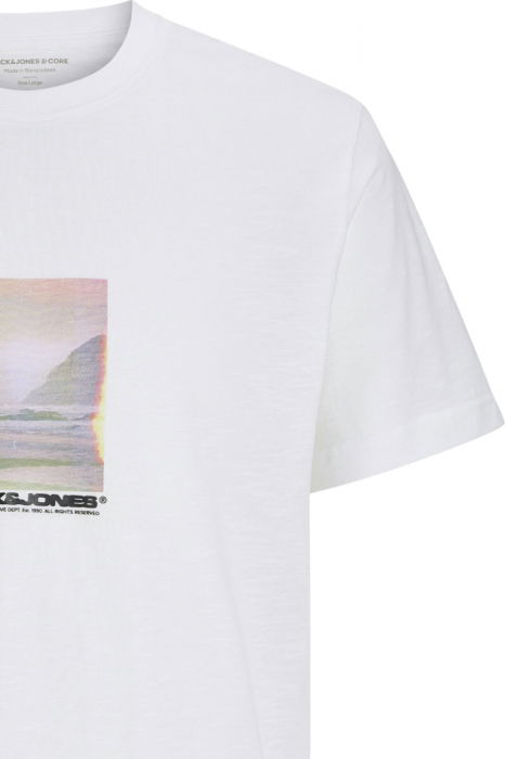 Tricou JACK &JONES Sago Photo Slub - 12276525-Bright White [3]