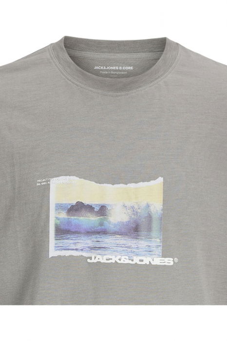Tricou JACK &JONES Sago Photo Slub - 12276525-Gray Flannel [2]
