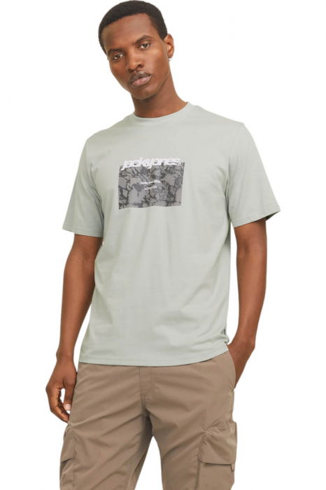 Tricou JACK &JONES Tarmac Camo Front - 12273239-Aqua Gray [1]