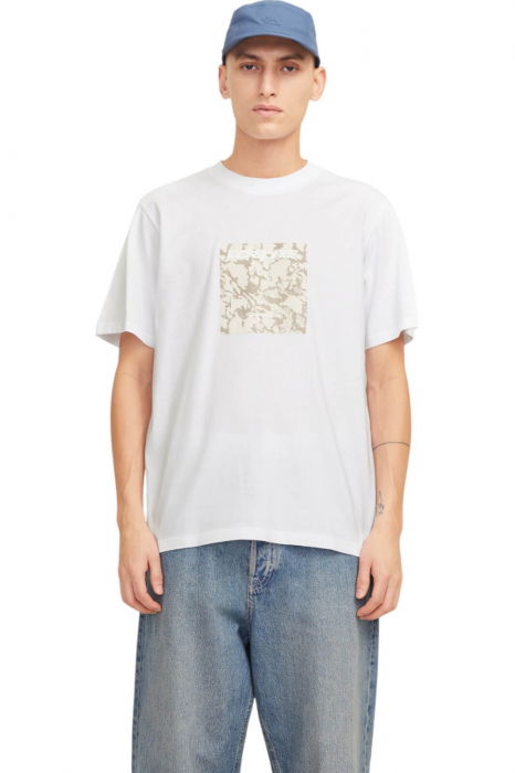 Tricou JACK &JONES Tarmac Camo Front - 12273239-Bright White [1]