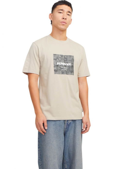 Tricou JACK &JONES Tarmac Camo Front - 12273239-Pure Cashmere [1]