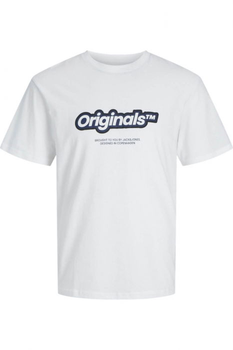 Tricou JACK &JONES Vesterbro Newton Brand Scan - 12265740-Bright WhiteS [1]