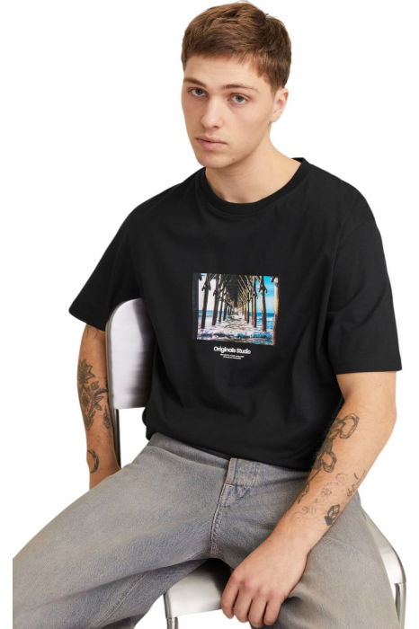 Tricou JACK &JONES Vesterbro Picture SS25 - 12250421-Black [3]