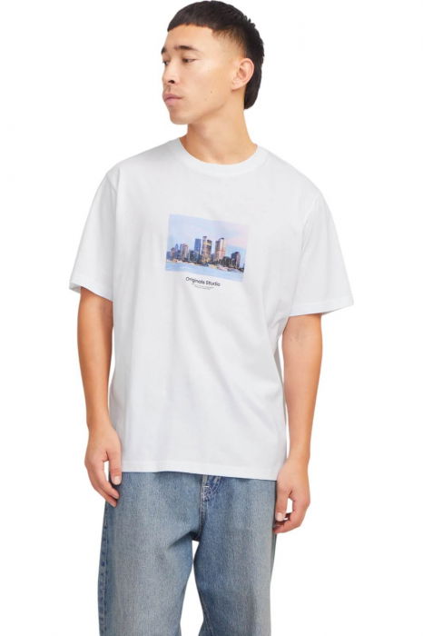 Tricou JACK &JONES Vesterbro Picture SS25 - 12250421-Bright White [1]