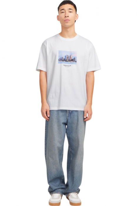 Tricou JACK &JONES Vesterbro Picture SS25 - 12250421-Bright White [4]