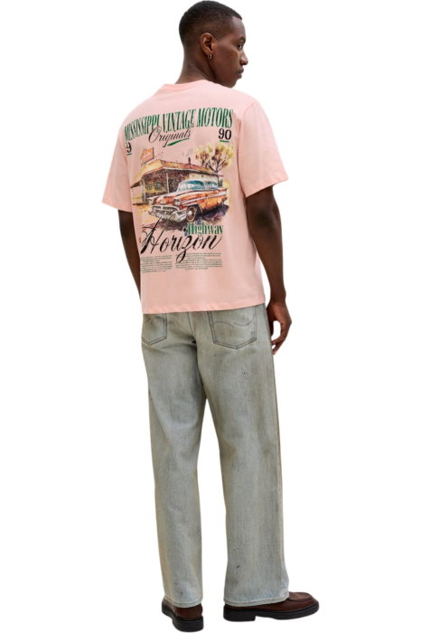 Tricou JACK &JONES Watercolour SS Crew Neck - 12293418-Peach Melba [2]