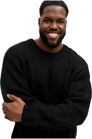 Bluza JACK &JONES Bleeker Knit Crew BF PLS - 12287078-Black [4]