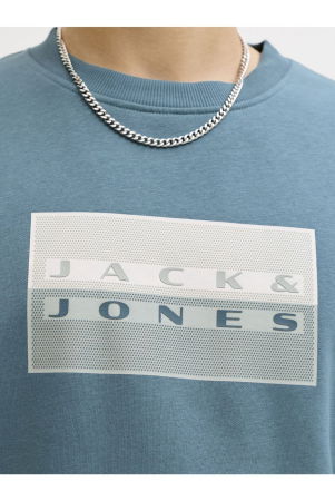 Bluza JACK &JONES Fusion Graphic Sweat Crew - 12289807-North Atlantic [2]